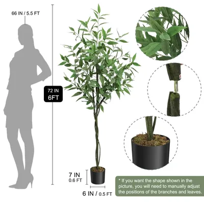 Produktbild von Künstlicher Eukalyptusbaum - 180 cm Groß Im Topf - Realistische Kunststoffpflanze - Kunstbaum Für Innenbereich - Dekoration Für Zuhause - Pflegeleicht - Grün
