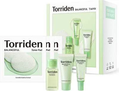Immagine prodotto di Torriden - Kit di prova per il trattamento della pelle BALANCEFUL (gel detergente, scaglie toniche, siero, crema)