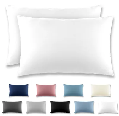 Produktbild von Kissenbezug 50 x 80 cm, 2er-Set, mit Reißverschluss – Kissenbezug aus gebürsteter Mikrofaser, waschbar bis 40 °C, weiß
