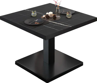 Produktbild von BM | Bistro Loungetisch | B:T:H 70 x 70 x 41 cm | Schwarz Marmor / Schwarz | Bistro Tisch Loungetisch