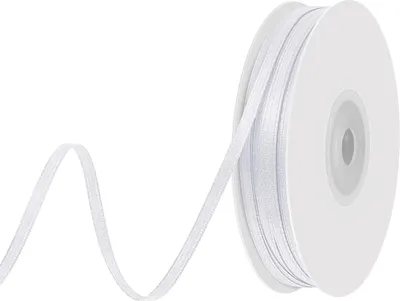 Immagine prodotto di Nastro di raso bianco 3 mm - rotolo da 91 m per la decorazione di matrimoni in confezione regalo