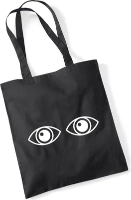 Produktbild von Huuraa Jutebeutel Augen Eyes 10 Liter Black Baumwolle Tasche Geschenkidee