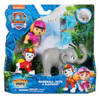Image de Spin Master PAW Patrol Jungle Pups – Figurines Marshall et Skye avec éléphant lance-projectile, jouet d’action pour enfants dès 3 ans