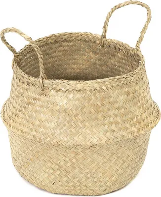 Image de panier de rangement 35 x 32 cm jonc de mer beige taille M
