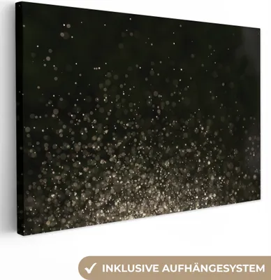 Produktbild von MuchoWow® - Leinwandbilder - Glitter - Abstrakt - Schwarz, Wandbild, Wanddeko Bilder Wohnzimmer, 90x60 cm