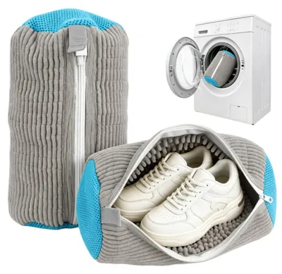 Waschbeutel für Schuhe, 2 Stück, 19x41 cm, Polyester, grau