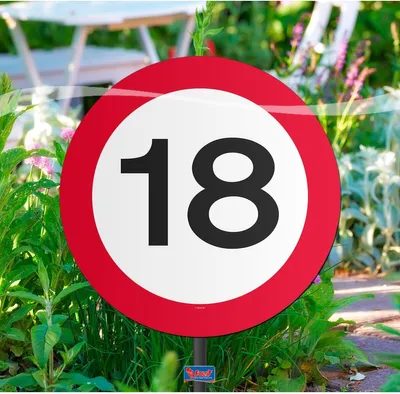 Produktbild von Verkehrsschild 18 Beetstecker 52cm