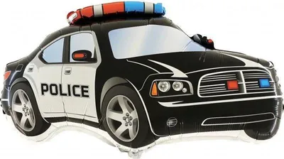 Zdjęcie produktu dla Balon Foliowy - Policja Radiowóz czarny