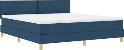 Imagen del producto de Cama con somier y colchón vidaXL, color azul, 180 x 200 cm, tapizada en tela