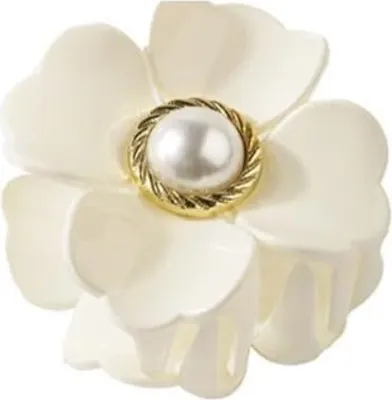 Produktbild von Haarkopf, Blumenclip mit weißer Perle sp355b.