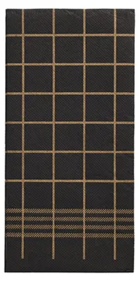 Produktbild von PAPSTAR Servietten 1/8-Falz, 39x40 cm schwarz/gold, mikrogeprägt | Folie (30 Stück)