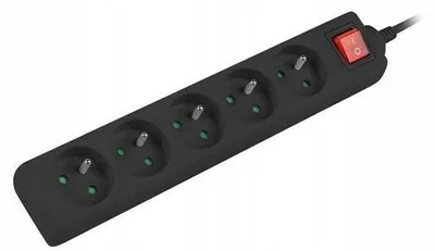Produktbild von Vakoss 52-530LK, 3 m, Drinnen, Schwarz, CE, 5 AC-Ausgänge, 230-250 V
