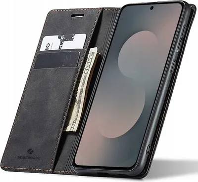 Image de SPACECASE Etui portefeuille à rabat pour Galaxy S25 FE Noir
