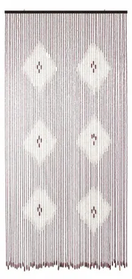 Holzvorhang mit Karomuster 120x240 cm, dunkelbraun/natur