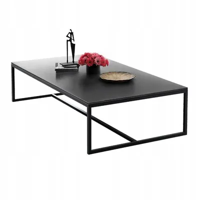 Produktbild von Moderner rechteckiger Couchtisch 120 cm schwarz Industrial Loft