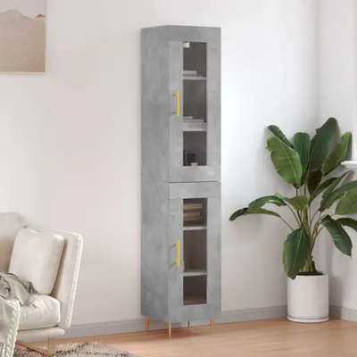 Obrázok produktu pre vidaXL Highboard concrete grey 34,5x34x180 cm odvodený výrobok z dreva