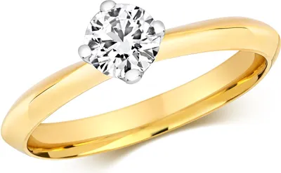 Produktbild von Funkelndes Feuer 18 Karat (750) Gold Solitär Verlobung Diamant Damenring Brillant-Schliff 0.50 Karat GH - SI2, 49 (15.6); TRS3222118KYRSJ
