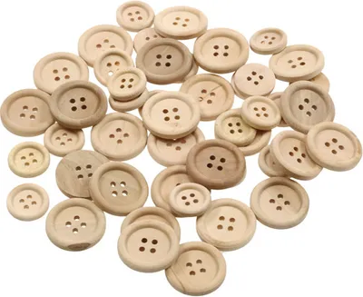Produktbild von Deko-Knöpfe aus Naturholz 1,5-2,5cm 150 Stück DIY Basteln