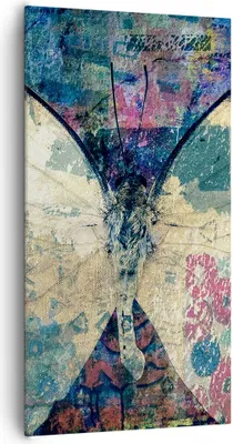 Produktbild von Bild auf Leinwand - Leinwandbild - Schmetterling Abstraktion - 65x120cm - Wand Bild - Wanddeko - Leinwanddruck - Bilder - Kunstdruck - Wanddekoration - Leinwand bilder - Wandkunst - PA65x120-3990