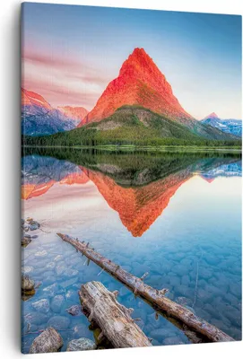 Produktbild von Bild auf Leinwand - Leinwandbild - Einteilig - See Berge Spiegelung - 50x70cm - Wand Bild - Wanddeko - Wandbilder - Leinwanddruck - Wanddekoration - Leinwand bilder - Wandbild - PA50x70-4226