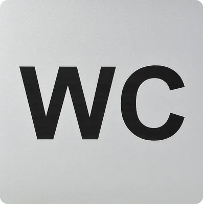 Produktbild von WC Symbol selbstklebend, 100 x 100 mm, Kunststoff alufarbig