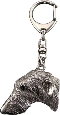 Productafbeelding van Irish Wolfhound - Zilverkleurige sleutelhanger met een hond, decoratie voor een tas, sleutelhanger voor een rugzak, merk Art-Dog