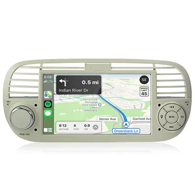Produktbild von Carplay android auto  7" 2+64G Android 15 Autoradio Für Fiat 500 2012-2017 DAB+ GPS Navi BT FM SWC RDS DSP