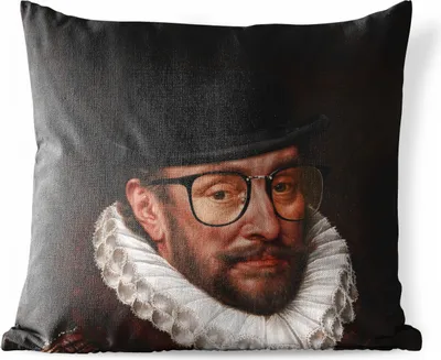 Produktbild von MuchoWow® Outdoor Kissen - Wilhelm von Oranien - Kunst - Brillen - 60x60 cm - Wetterfest - Lounge Kissen - Dekoration - Schlaf Kissen