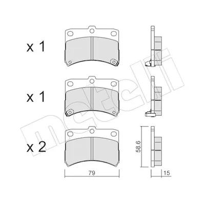 Produktbild von METELLI Bremsbeläge Satz Vorne Bremsklötze für DAIHATSU CUORE VI (L7) 22-0459-0