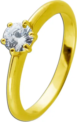 Produktbild von Solitärring Silber 925 vergoldet  Zirkonia 0.50ct. Verlobungsring  21