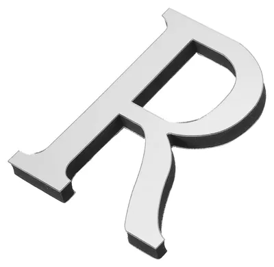3D Acryl Spiegel Buchstabe R, silber, 10 cm, selbstklebend