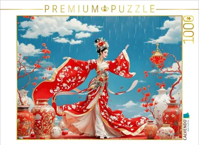 Produktbild von CALVENDO Puzzle Rote Seidenpracht | 1000 Teile Lege-Größe 64x48cm Foto-Puzzle für glückliche Stunden