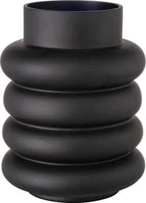 Produktbild von Vase - Schwarz matt - Glas - lackiert - H 20 cm