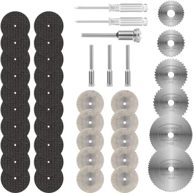 Produktbild von 42 Stück Dremel-Zubehör Kreissägeblatt HSS Stahl Für Holz PVC Metall Kunststoffgriff Für Mehr Sicherheit Und Präzision