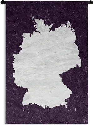 Produktbild von MuchoWow® Wandteppich Wandbehang Karte - Deutschland - Weiß 90x135 cm Tapisserie Dekoration Wandtuch - Baumwolle - Wandskulptur