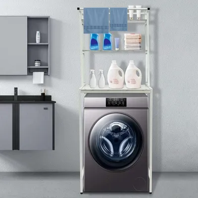 Produktbild von 3-stöckiges Regal für Waschmaschine und Trockner – Badezimmer-Organizer – Ablagegestell – Regal für den Waschraum