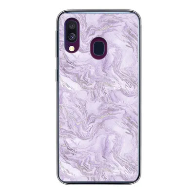 Produktbild von MuchoWow® Handyhülle Schutzhülle Hülle für Samsung Galaxy A40 Marmor - Silber - Muster Silikon Softcase Handy Hülle - Handy-Tasche