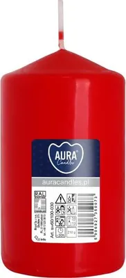 Zdjęcie produktu dla Świeca walec BISPOL Aura 30H 10CM SW60/100 CZERWONA