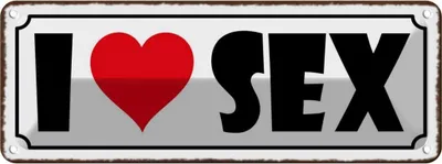 Produktbild von vianmo Blechschild 10x27 cm I Love Sex Dekoration