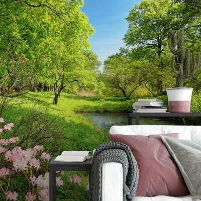 Produktbild von A.S. Création Vlies Fototapete See Park in the Spring DD118991 Natur Designwalls
