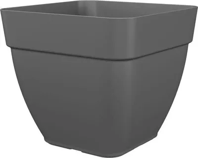 Image de Pot de fleurs carré ARTEVASI CAPRI CAMPANA, Plastique Anthracite, L 36,5 x P 33,5 x H 36,5 cm