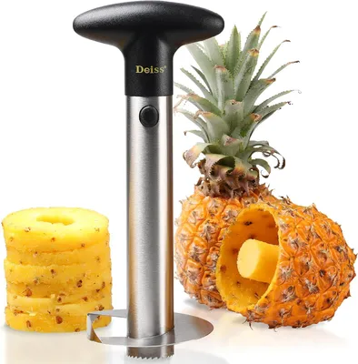 Produktbild von PRO Ananasschneider - 2 in 1 Edelstahl Ananasschneider & Schäler - Macht die perfekten Ananas Ringe ohne eine Sauerei - Spülmaschinenfest