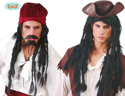 Produktbild von Pirat Rasta Dreadlocks Karneval Haartracht Accessoire Abenteuer Look, Farbe: Schwarz