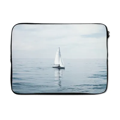 Produktbild von MuchoWow® Laptop Hülle 13 Zoll Meer - Segelboot - Blau Laptoptasche - Laptophülle - Sleeve - Rundumschutz