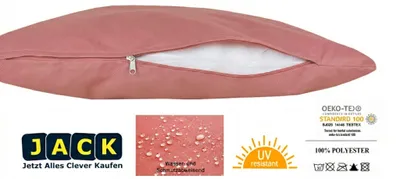 Produktbild von JACK 1x 45x45cm Outdoor Lounge Kissen Dekokissen inkl. Füllung Wasserabweisend Sitzkissen Garten Stuhl Lotus Effekt, Farbe:Terra