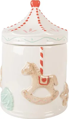 Obrázek produktu pro Clayre & Eef Dóza Ø 15x22 cm Bílá hnědá keramika