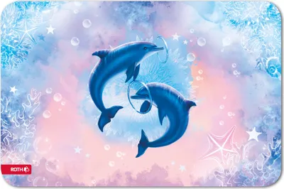 Produktbild von Schreib- und Malunterlagen aus Kunstleder Delfine - 59 x 39 cm mit Anti-Rutsch-Beschichtung - Delfin Tischmatte