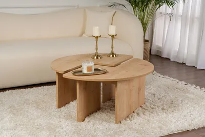 Produktbild von Skye Decor, Moira - Oak, Couchtisch, Eiche, 100 % MELAMINBESCHICHTETE SPANPLATTEN, 90 x 41 x 90 cm