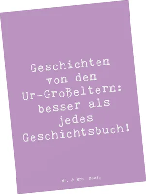 Produktbild von Mr. & Mrs. Panda Postkarte Spruch Ur-Großeltern Geschichten - Lavendeltraum - Geschenk, Ansichtskarte, Ansichtskarten, Familienmitglieder, Inspiration, Postkarten, Ahnen