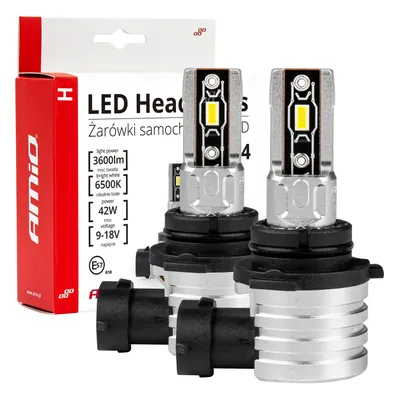 Zdjęcie produktu dla Lampy samochodowe LED H-mini HB4 9006 6500K Canbus AMIO-03335 zapewniające dobrą widoczność
